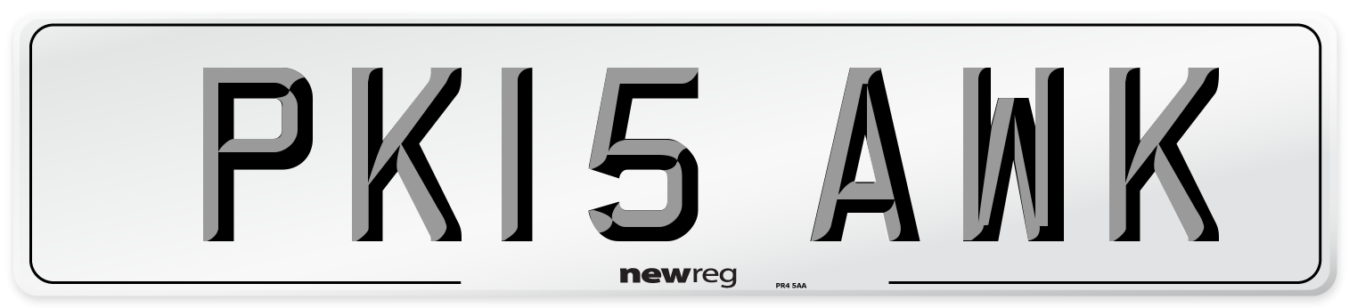 PK15 AWK Number Plate from New Reg